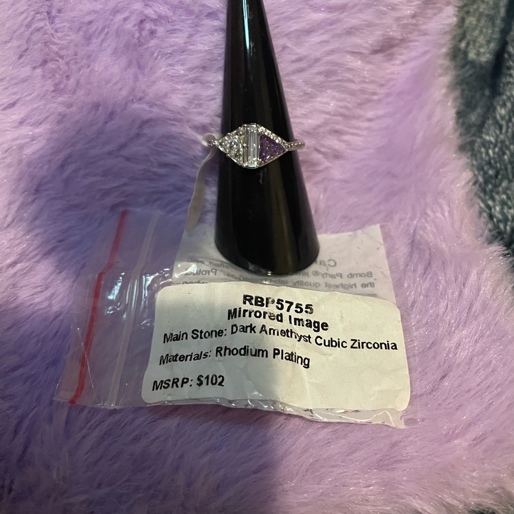 Dark Amethyst zirconia‎ ring